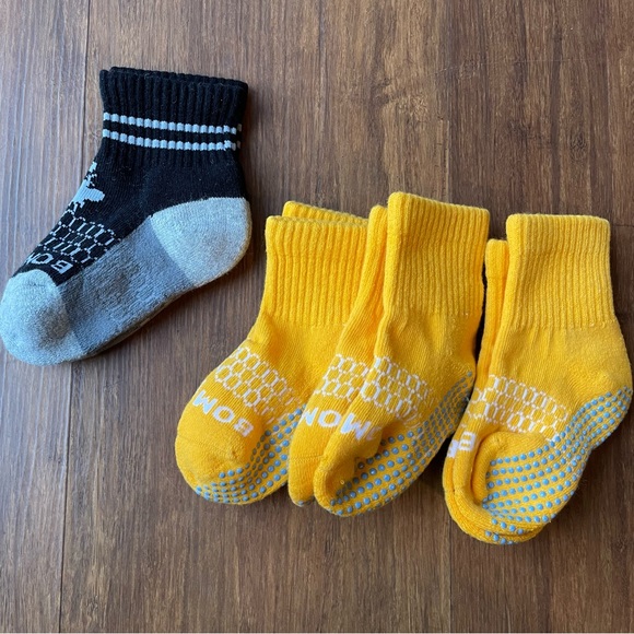 Bombas Accessories Bombas Socks Toddler Kid 4 Pair Yellow Gripper